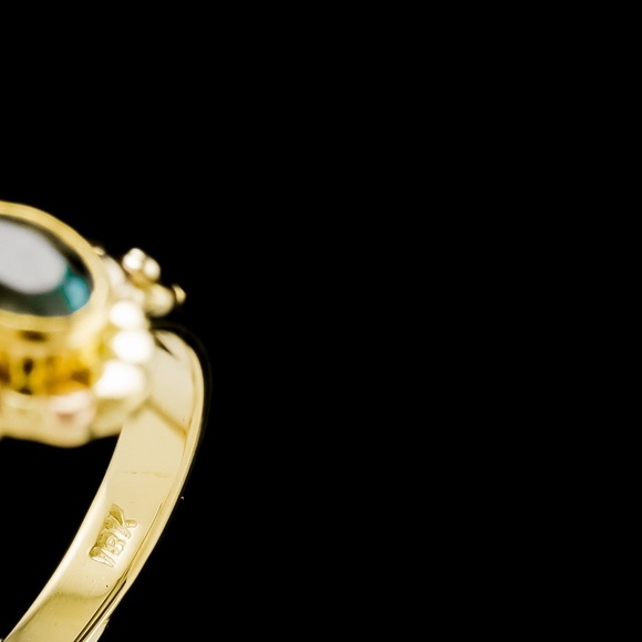 Rare!! Antique natural bottle green tourmaline 18K Gold - Picture 6 of 6